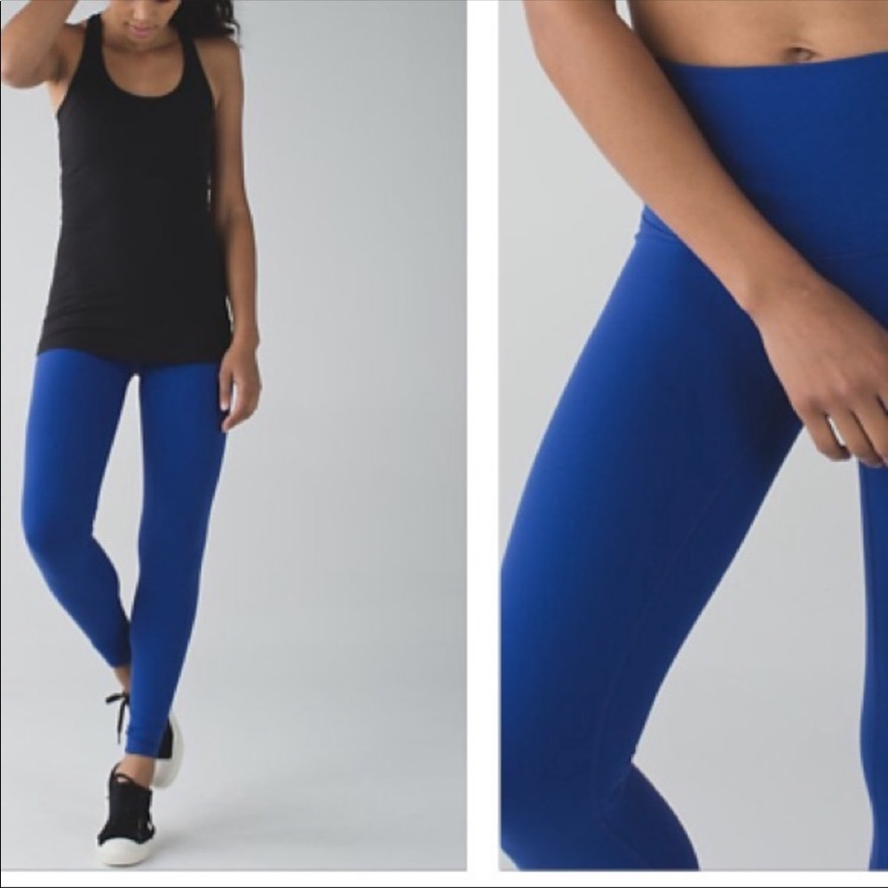 Lululemon Wunder Under Leggings Sz 2 Sapphire Blue